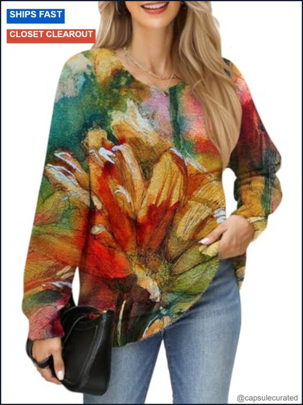 Chunky Oversized Sweater Women Warm Cozy Fuzzy Crewneck Pullover